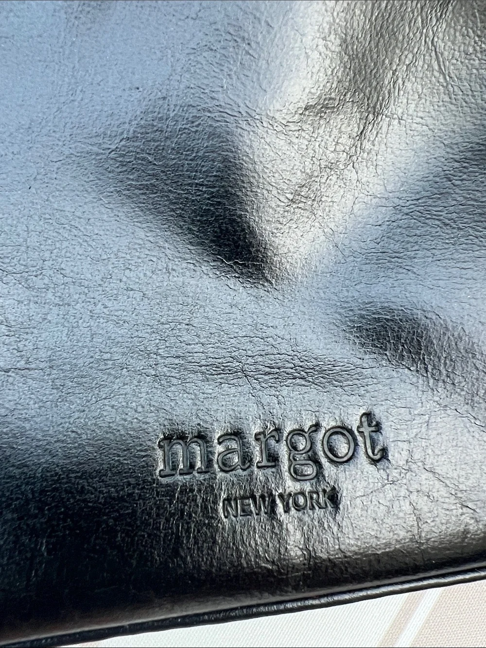 Marisol Black Leather Zip-Front Crossbody Bag